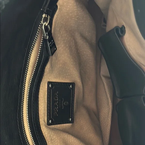 Prada Nylon and Lambskin Leather camouflage 2 way bag